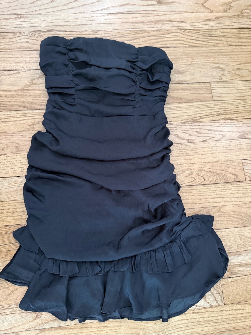 Alyce Paris Black Strapless Ruffle Cocktail Dress